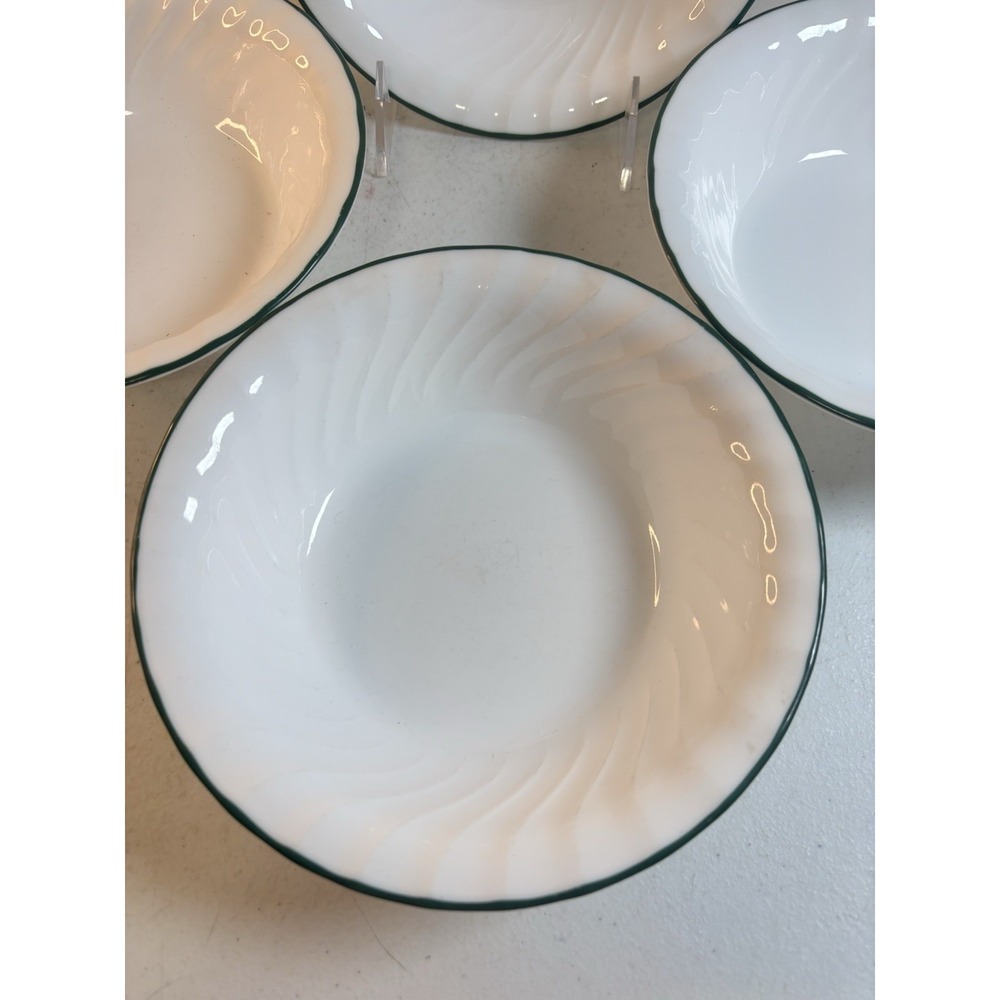 Corelle Callaway Ivy Swirl Green Rim Cereal/Soup Bowl 7.25" Set Of 4 - Picture 5 of 9